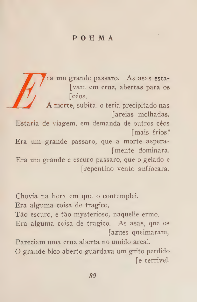 Primeira publicação do poema em
Estrela Solitária